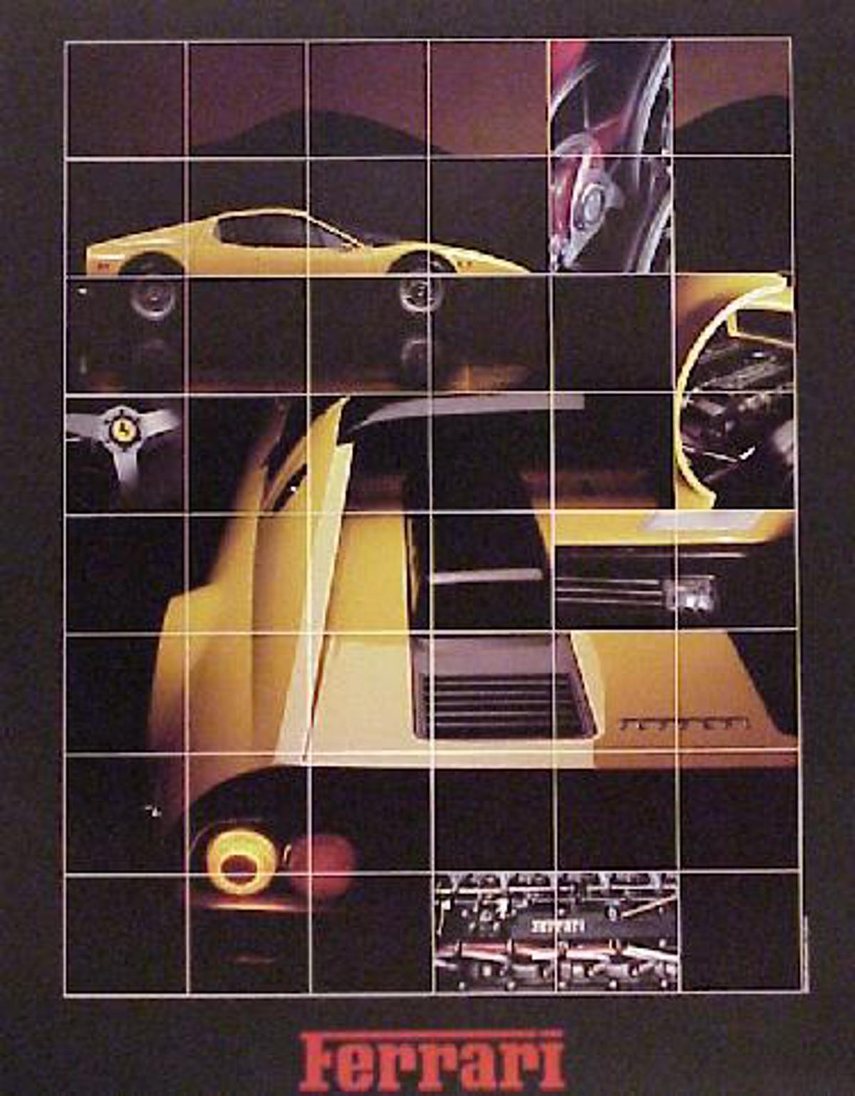 Ferrari 512 BBi collage poster